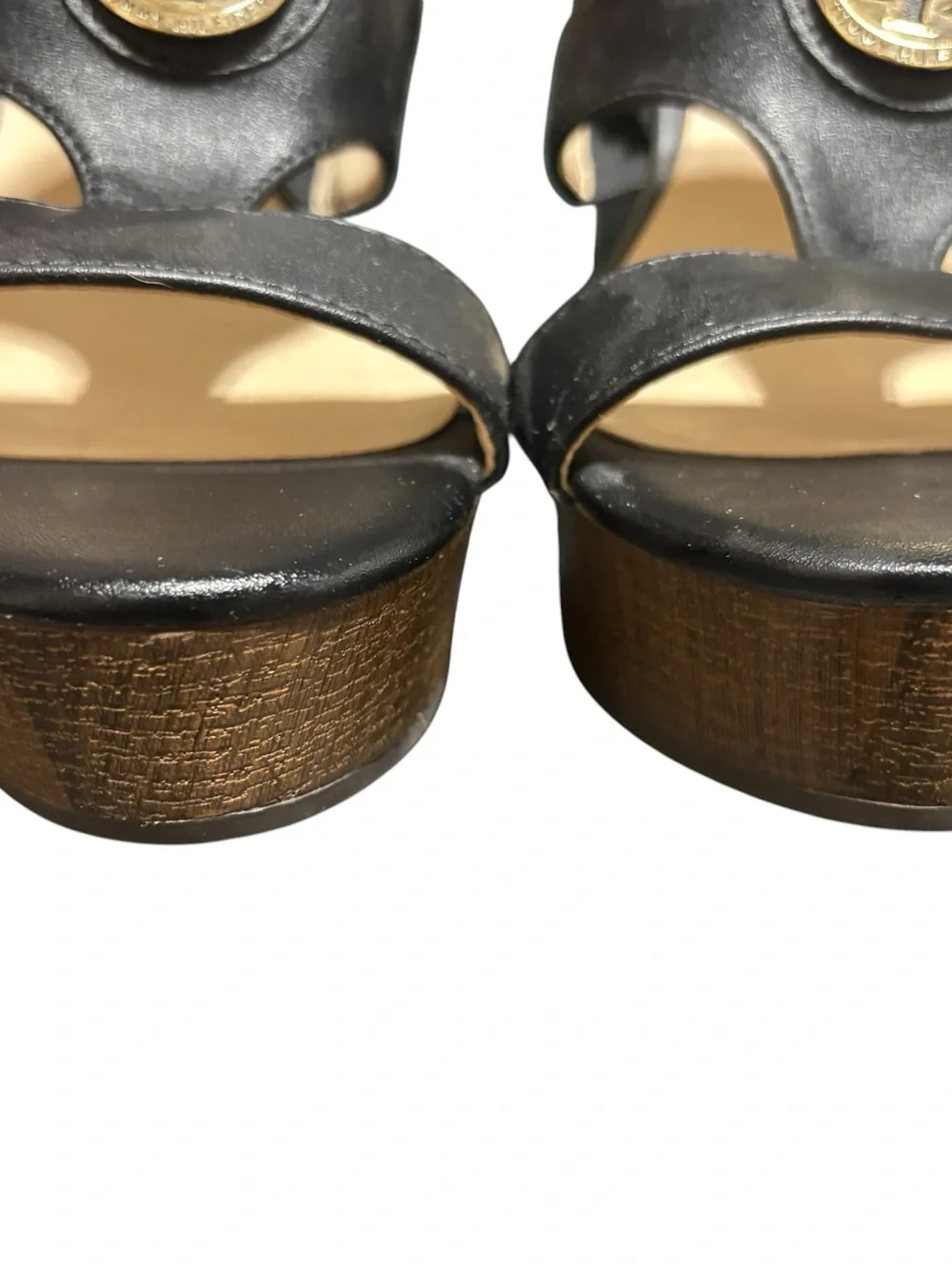 Tommy Hilfiger Kaydin Black Platform Wedge Sandals – Size 8.5